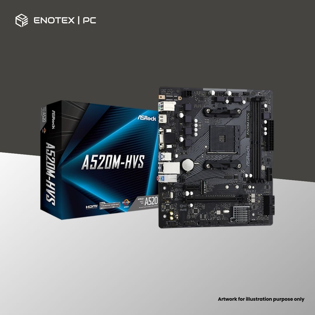 ASROCK A520M-HVS AM4 MATX DDR4 3YR
