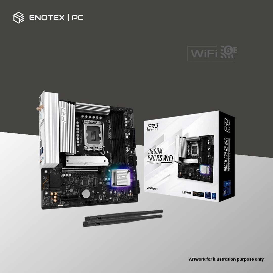 ASROCK B860M PRO RS WIFI LGA1851 MATX DDR5 3YR