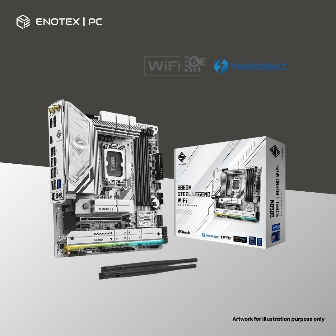 ASROCK B860M STEEL LEGEND WIFI LGA1851 MATX DDR5 3YR