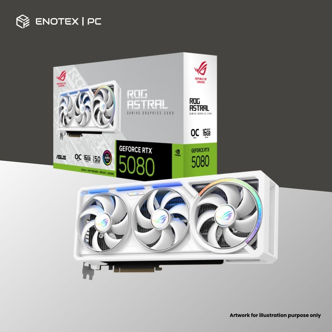 ASUS ROG ASTRAL GEFORCE RTX 5080 OC EDITION 16GB GDDR7 - WHITE (3+1YR)