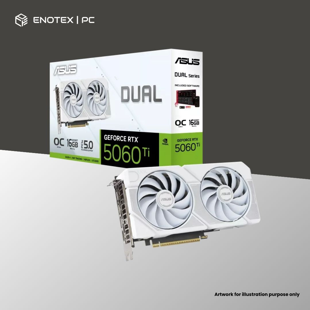 ASUS DUAL GEFORCE RTX 5060 TI OC EDITION 16GB GDDR7 - WHITE (3+1YR)