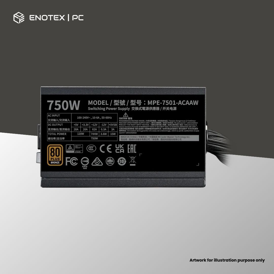 COOLER MASTER MWE V3 80+ BRONZE 750WATT (5YR)
