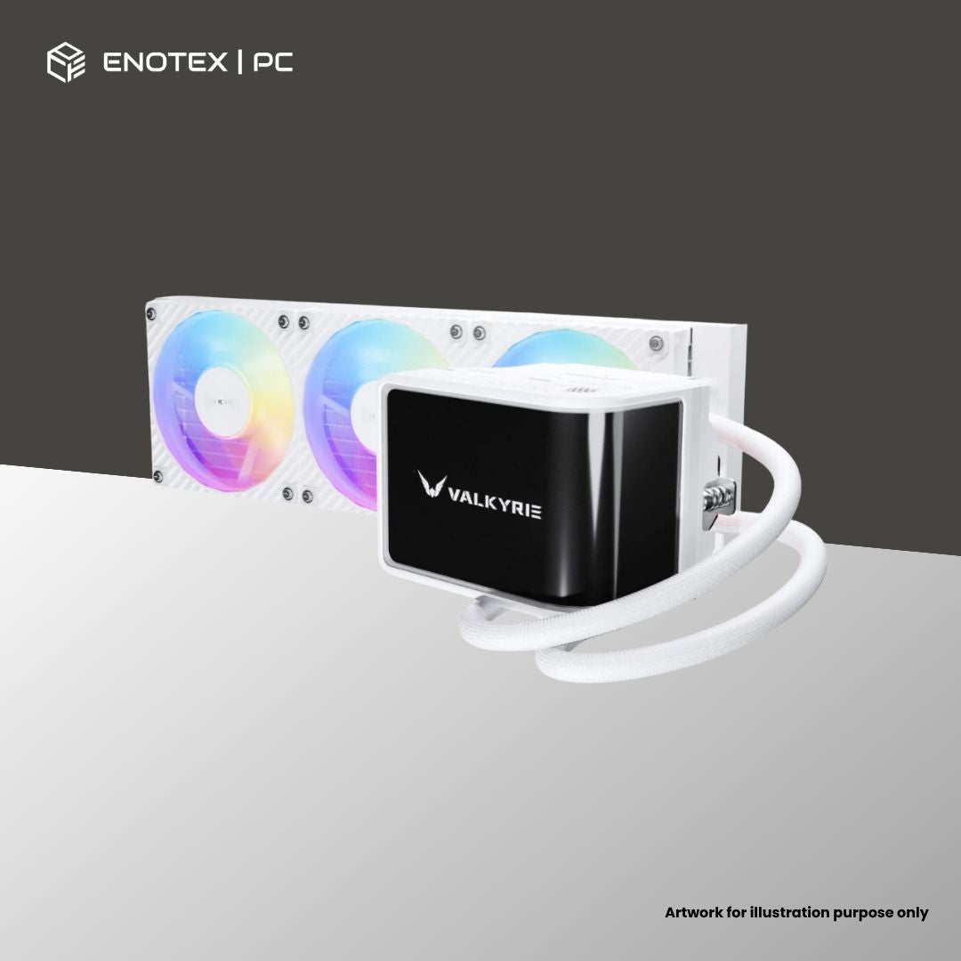 VALKYRIE N360 ARGB AMOLED CURVED SCREEN AIO LIQUID COOLER - WHITE (5YR)
