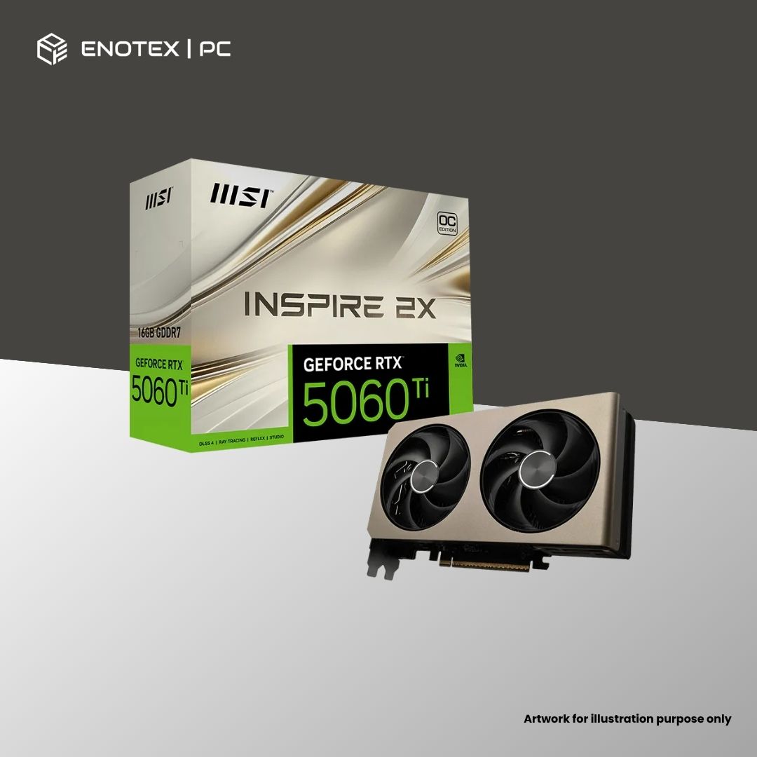 MSI GEFORCE RTX 5060 TI INSPIRE 2X OC 16GB GDDR7 - (3YR)