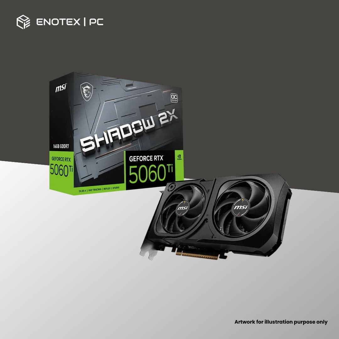 MSI GEFORCE RTX 5060 TI SHADOW 2X OC PLUS 16GB GDDR7 - (3YR)