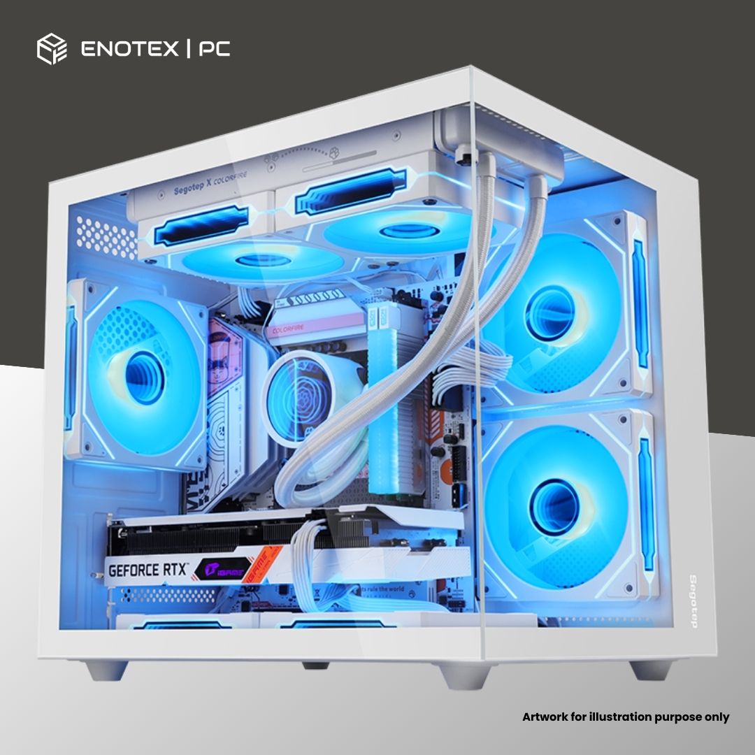 SEGOTEP BRAVE W1 TG MATX WITH 3 ARGB FAN - WHITE