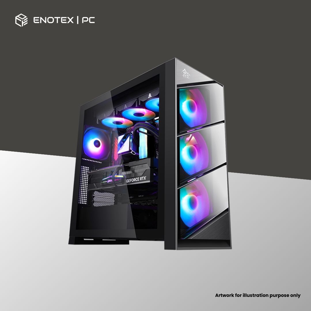 SEGOTEP KUN LUN AEOLUS TG ATX WITH TYPE C - BLACK (NO FAN)