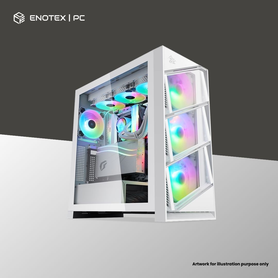 SEGOTEP KUN LUN AEOLUS TG ATX WITH TYPE C - WHITE (NO FAN)