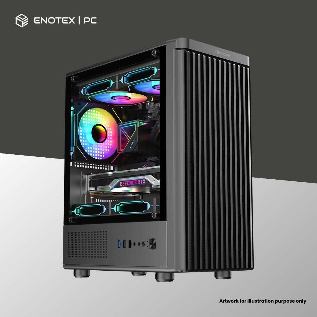 SLEV AIROX TG MATX WITH 4 ARGB FAN - BLACK 1YR