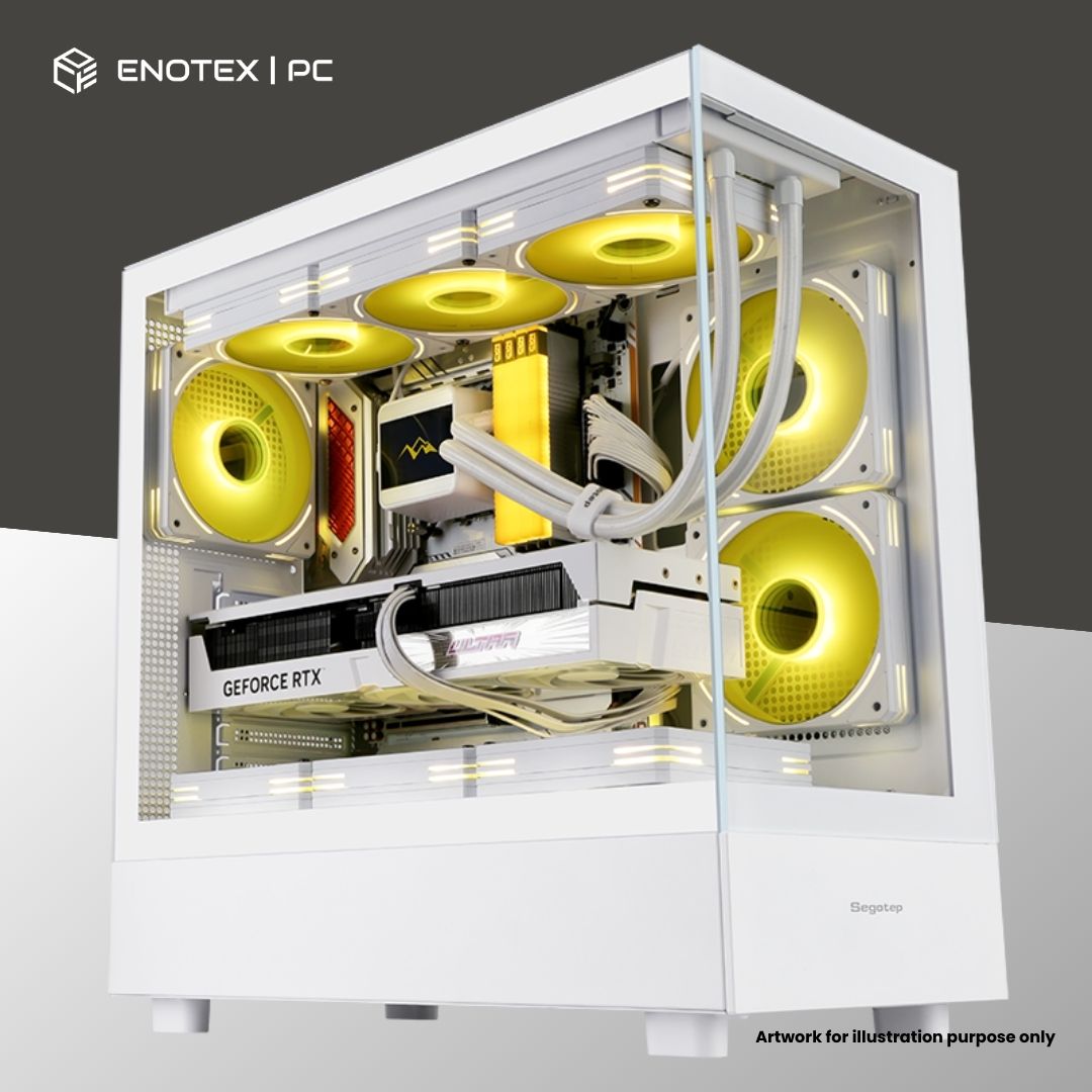 SEGOTEP ENDURA PRO+ TG E-ATX WITH 3 ARGB FANS - WHITE