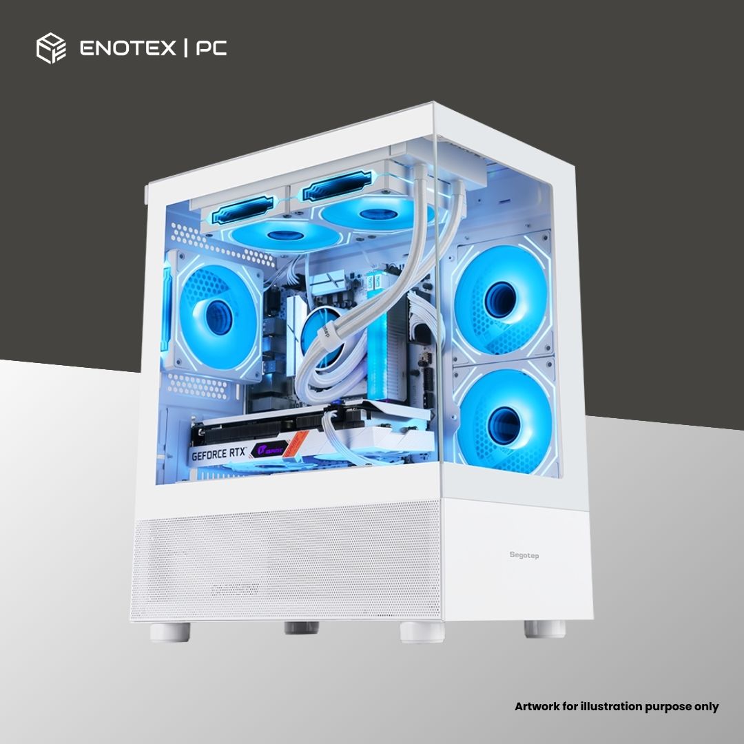 SEGOTEP ENDURA 240S TG MATX WITH 3 ARGB FANS - WHITE
