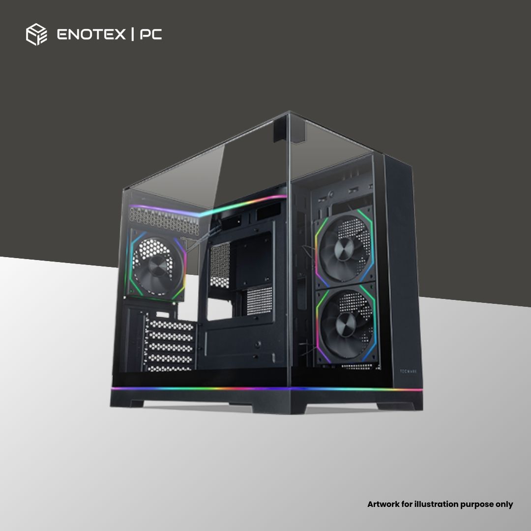 TECWARE VX PRISM M TG MATX WITH 3 ARGB FANS - BLACK