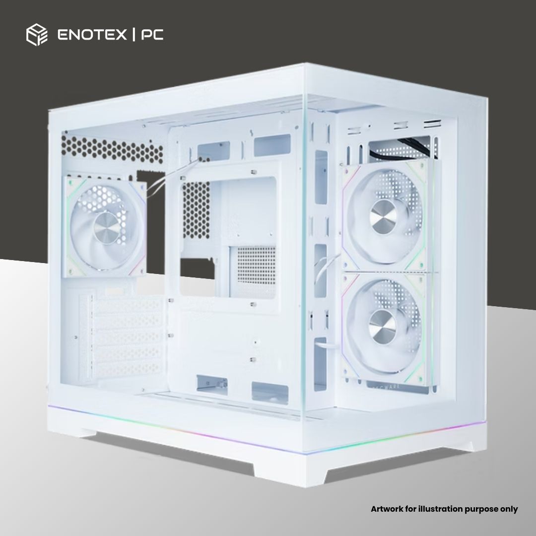 TECWARE VXN GLOW M TG MATX WITH 3 ARGB FANS - WHITE