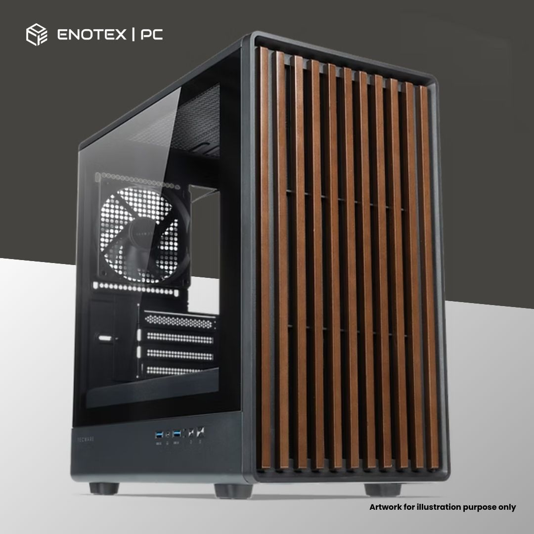 TECWARE TIMBER M TG MATX WITH 4 FANS - BLACK