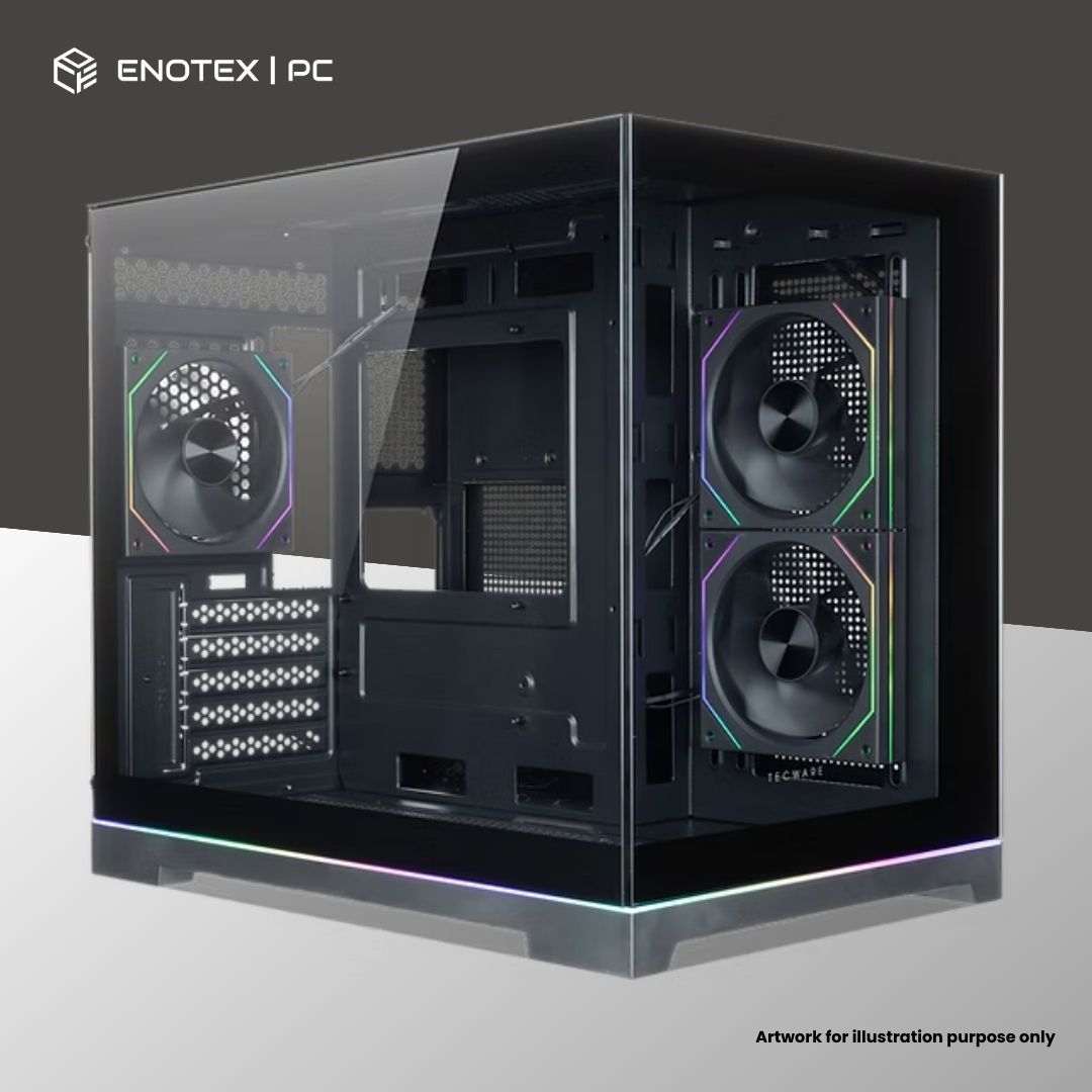 TECWARE VXN GLOW M TG MATX WITH 3 ARGB FANS - BLACK