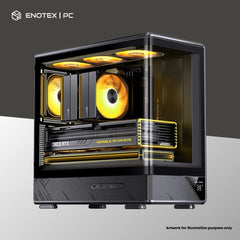 JONSBO D200 TG MATX - BLACK (NO FAN)