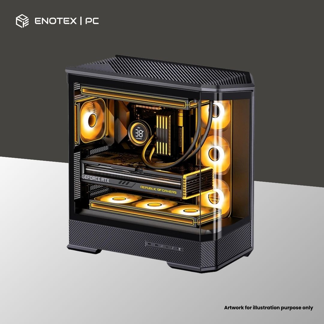 JONSBO D400 TG ATX - BLACK (NO FAN)