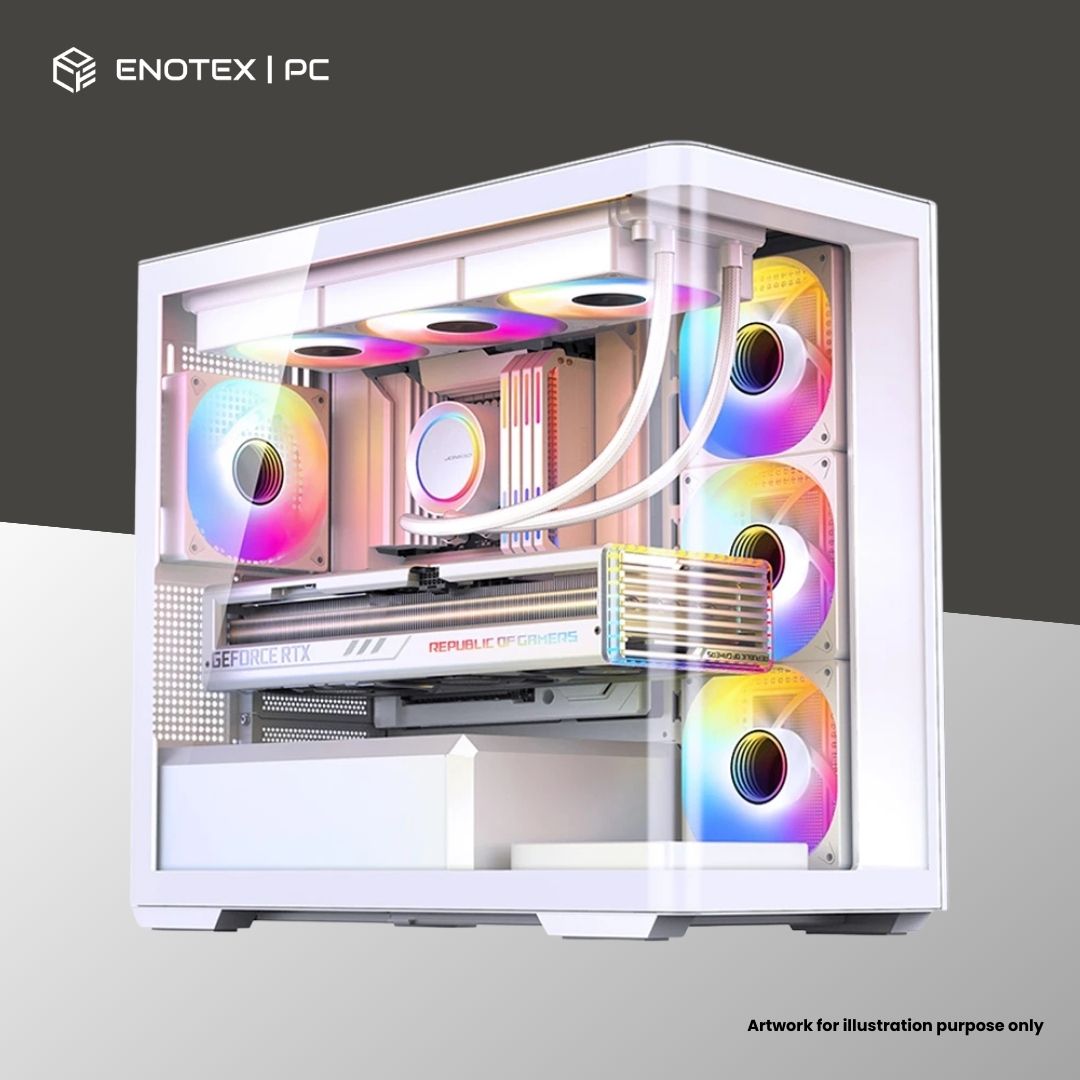 JONSBO D300 TG MATX - WHITE (NO FAN)