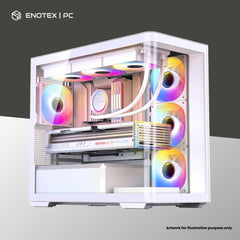 JONSBO D300 TG MATX - WHITE (NO FAN)
