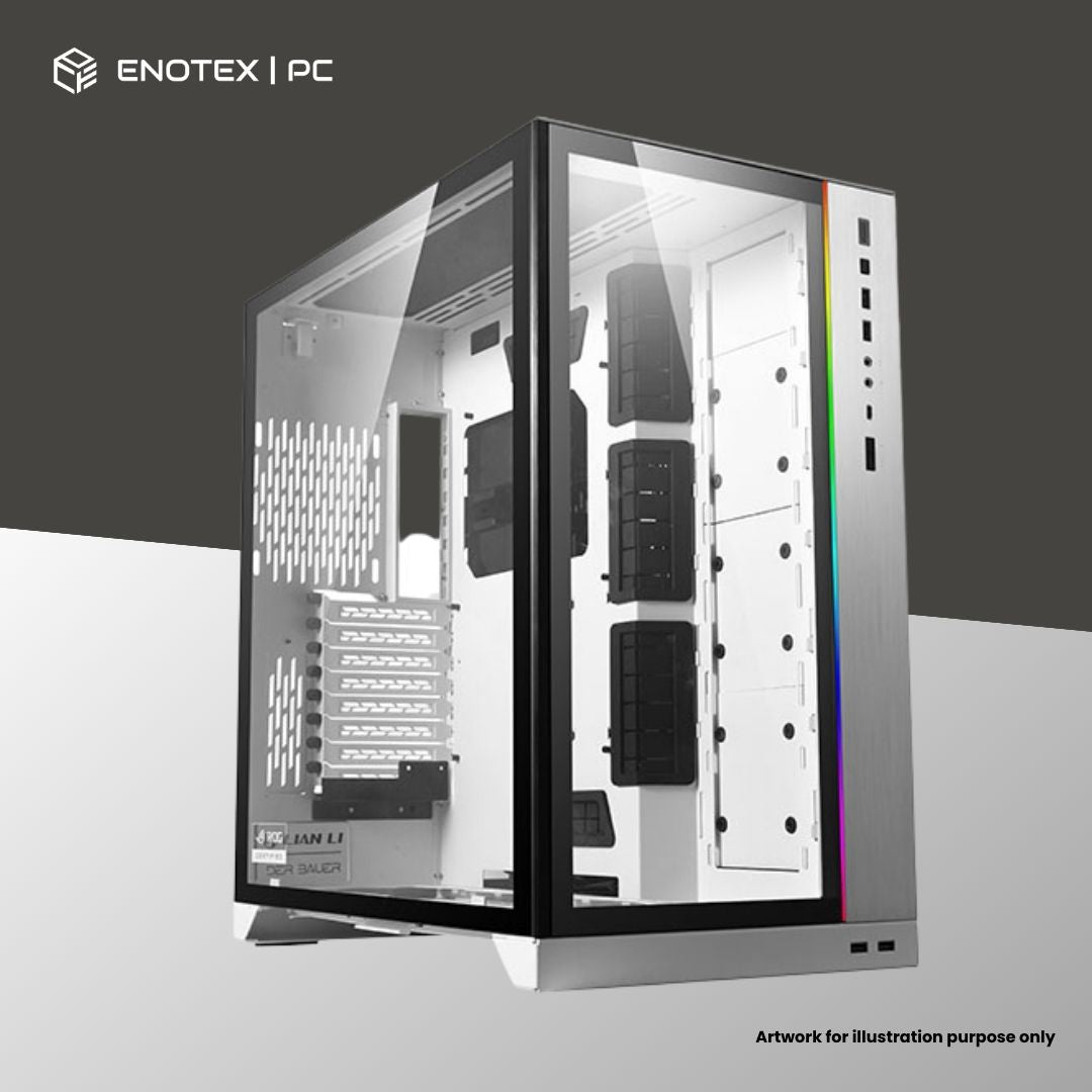 LIAN LI PC O11 DYNAMIC XL ROG TG E-ATX - WHITE (NO FAN)