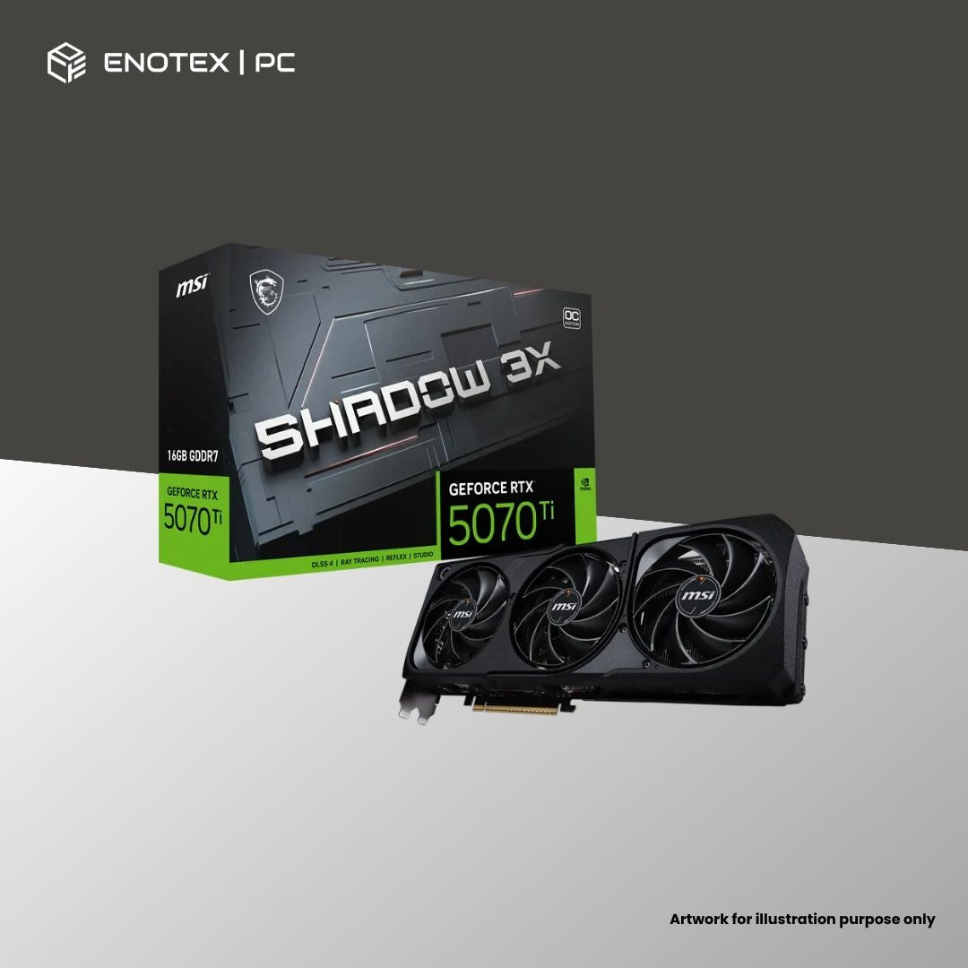 MSI GEFORCE RTX 5070 TI SHADOW 3X OC 16GB GDDR7 - (3YR)