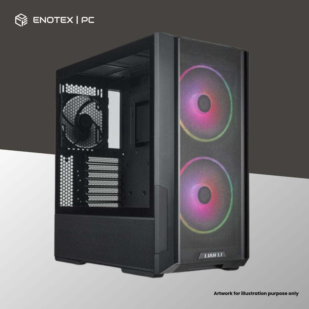 LIAN LI LANCOOL 216 RGB TG ATX WITH 3 ARGB FANS - BLACK