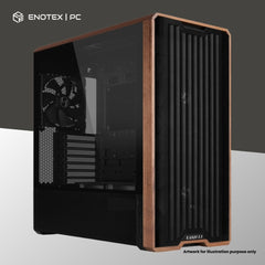 LIAN LI LANCOOL 217 TG ATX WITH 5 FAN - BLACK (WOOD AIRFLOW)