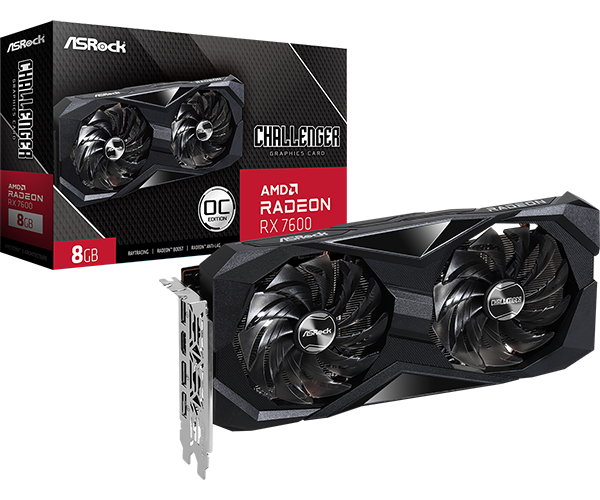 ASROCK AMD RADEON RX 7600 CHALLENGER 8GB OC GDDR6