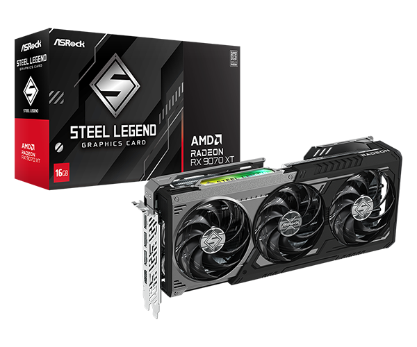 ASROCK AMD RADEON RX 9070 XT STEEL LEGEND DARK 16GB