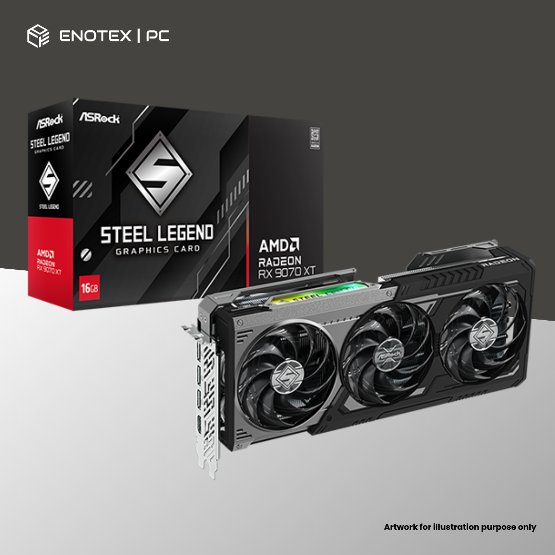 ASROCK AMD RADEON RX 9070 XT STEEL LEGEND DARK 16GB