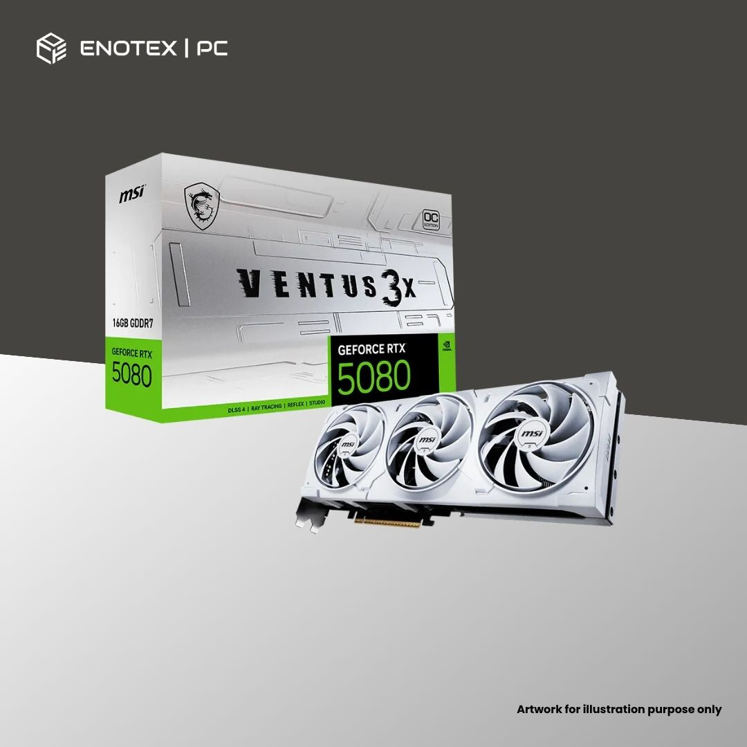 MSI GEFORCE RTX 5080 VENTUS 3X OC 16GB GDDR7 - WHITE (3YR)