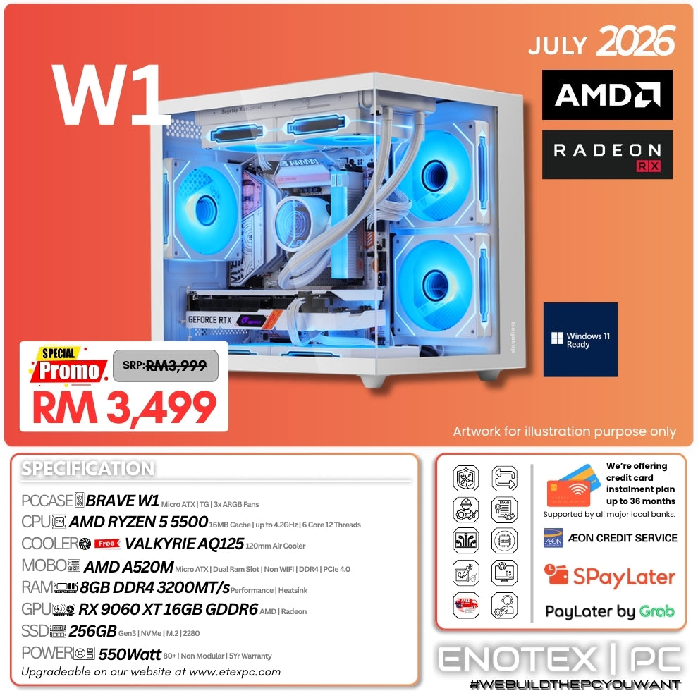W1 - Ryzen 5 5500 | AMD Radeon RX 9060 XT 16GB GDDR6