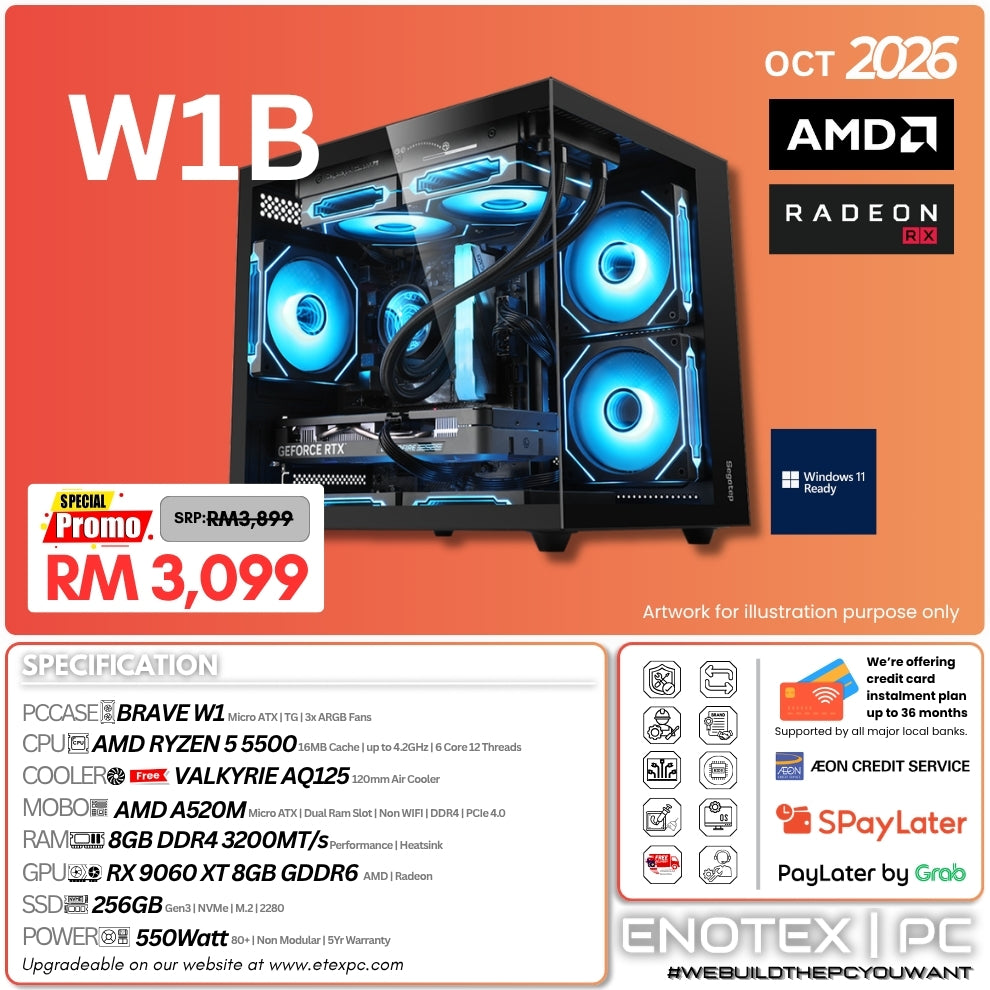 W1B - Ryzen 5 5500 | AMD Radeon RX 9060 XT 8GB GDDR6