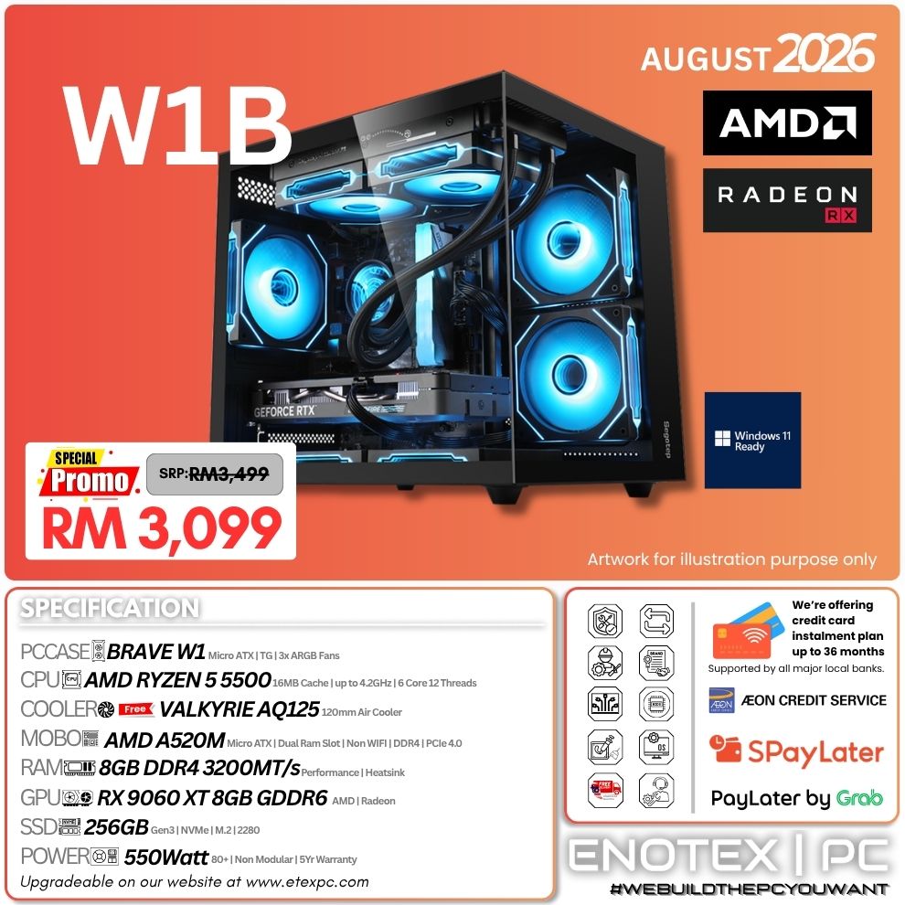 W1B - Ryzen 5 5500 | AMD Radeon RX 9060 XT 8GB GDDR6