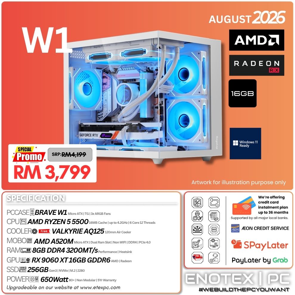 W1 - Ryzen 5 5500 | AMD Radeon RX 9060 XT 16GB GDDR6