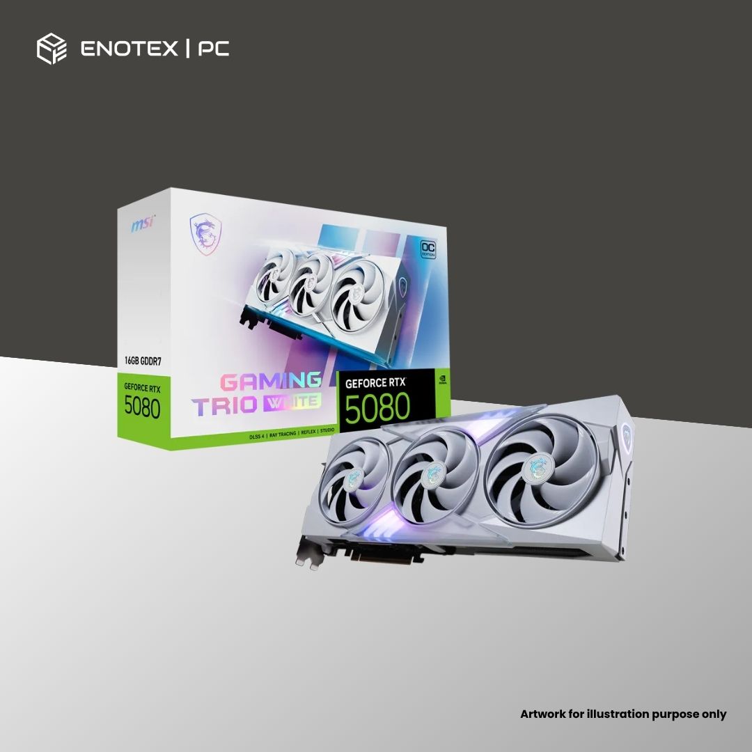 MSI GEFORCE RTX 5080 GAMING TRIO OC 16GB GDDR7 - WHITE (3YR)